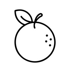 orange icon, foods line art, foods vector - simple black line art icon of orange perfect for logos, and foods -themed designs.