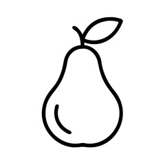 pear icon, foods line art, foods vector - simple black line art icon of pear perfect for logos, and foods -themed designs.