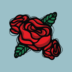 Obraz premium Rose Cartoon vector illustration