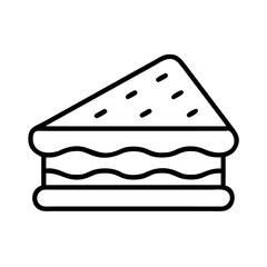 sandwich icon, foods line art, foods vector - simple black line art icon of sandwich perfect for logos, and foods -themed designs.