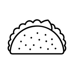 tacos icon, foods line art, foods vector - simple black line art icon of tacos perfect for logos, and foods -themed designs.