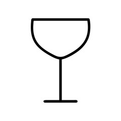 wine glass icon, foods line art, foods vector - simple black line art icon of wine glass perfect for logos, and foods -themed designs.