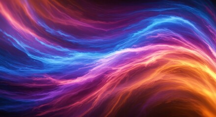 Obraz premium Abstract Energy Flow: A mesmerizing abstract composition with dynamic streaks of vibrant blue and orange light intertwining in a dance of energy.
