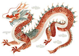 Fototapeta premium PNG Vintage Dragon dragon illustration traditional.