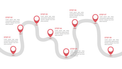 Business roadmap infographic template design