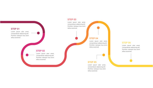 Roadmap timeline infographic design template - Powered by Adobe