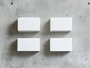 Blank Business Cards Mockup on Concrete