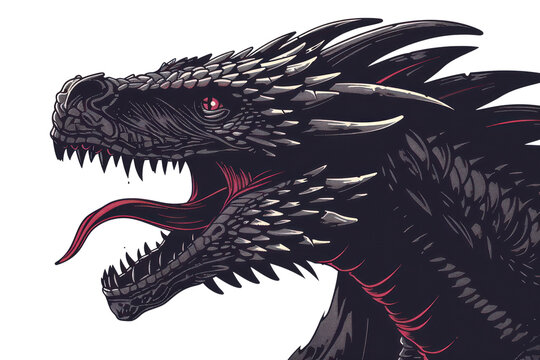 PNG Vintage Drogon illustration dragon mythical.