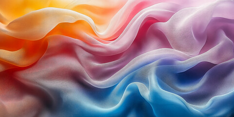 Obraz premium Vibrant abstract fabric waves - colorful textile flow for artistic design