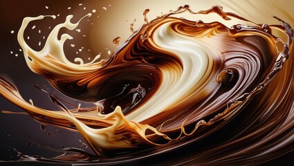 Background wave of coffee with milk, chocolate with milk