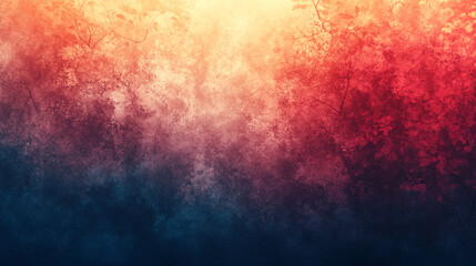 Vibrant autumn landscape with colorful foliage and soft light in the background