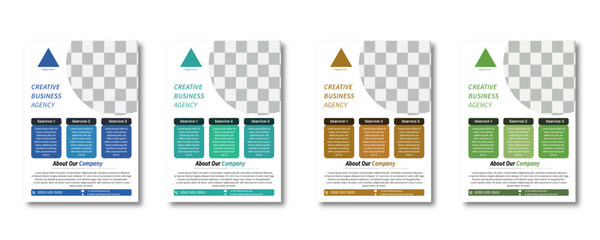 Creative Business Flyer Layout with Colorful Squares