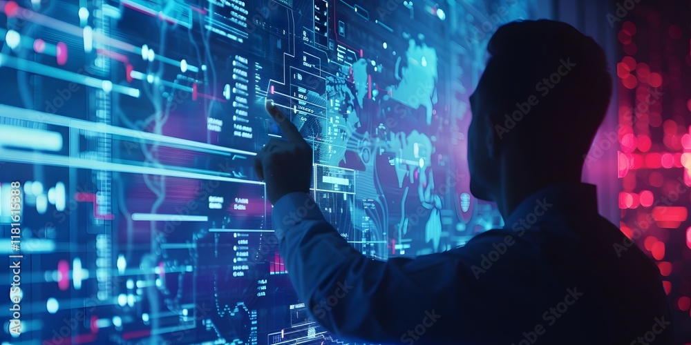 Wall mural binary code background
