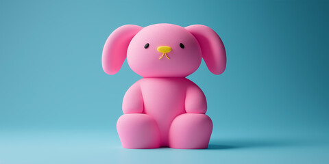 Playful Pink Bunny: Whimsical Charm in Minimalist Design