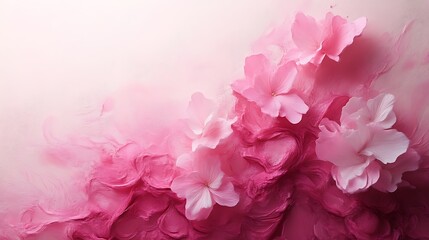 Pink flowers on abstract pink background.