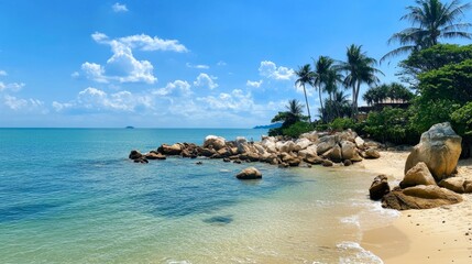 Tropical Beach Paradise with Crystal Clear Water