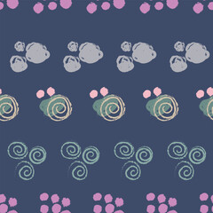 Vector abstract grunge doodles seamless pattern.