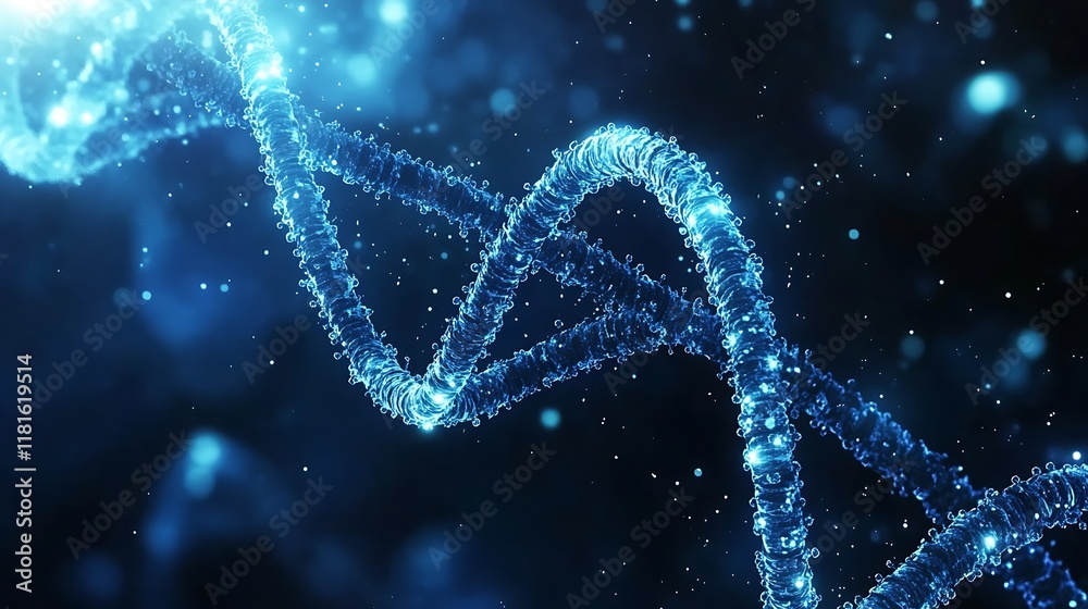 Aufkleber Illuminated DNA Double Helix for Futuristic Biotechnology Concepts : Generative AI