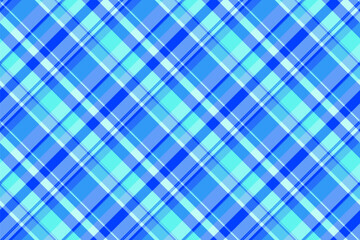 Tile textile tartan seamless, napkin plaid check fabric. Business vector pattern background texture in blue and cyan colors.