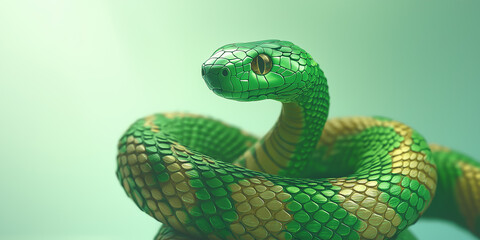 Emerald Coil: The Serene Majesty of a Resting Serpent