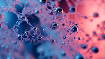 An abstract network of interconnected nodes and lines, rendered in a digital,