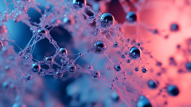 An abstract network of interconnected nodes and lines, rendered in a digital,