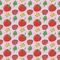 A seamless of tomato isolated on white background