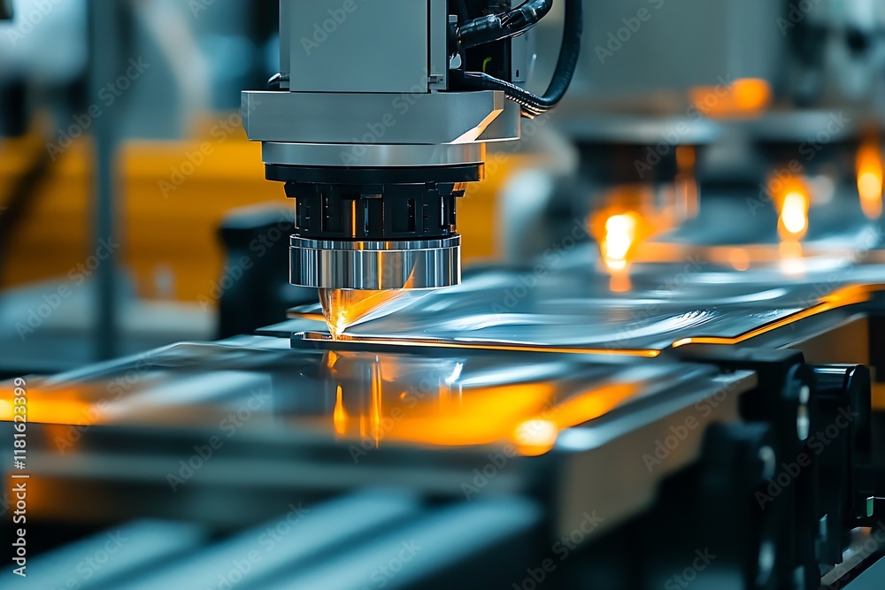 Poster high precision machine in metalworking industrial environment : generative ai