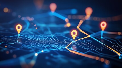 Smart City Map Navigation with Highlighted Routes and Interactive GPS for Modern Travel : Generative AI