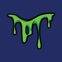 Melted green liquid cartoon vector illustration