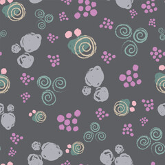 Vector abstract grunge doodles seamless pattern.