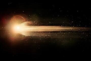 Golden comet streak space background design