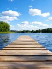 Scenic dock extending into serene waters.