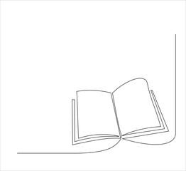 One continuous line drawing of page corner or book corner . single line illustration of page corner.  page corner illustration. editable vector