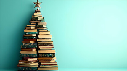 Books Stacked Forms Christmas Tree Decoration Festively
