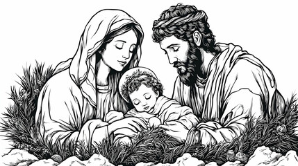 Obraz premium Family Love: Parents Cradle Child Tenderly in Nature's Embrace