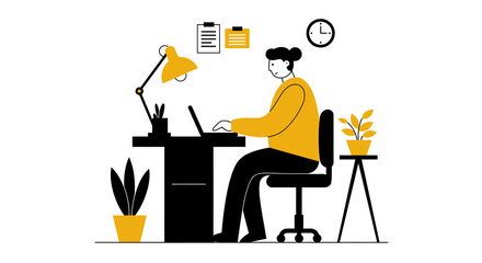 Vector illustration of office people, including a businessman, designed in a logo-friendly style.






