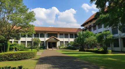 Stunning University Campus Exterior in Sunlight