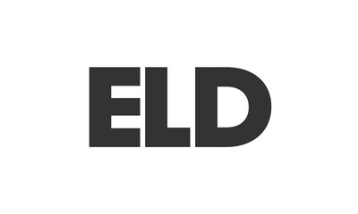 ELD logo design template with strong and modern bold text. Initial based vector logotype featuring simple and minimal typography. Trendy company identity.