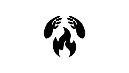 wilderness survival, black isolated silhouette