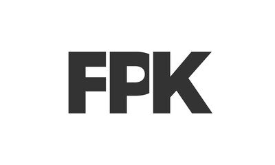 FPK logo design template with strong and modern bold text. Initial based vector logotype featuring simple and minimal typography. Trendy company identity.