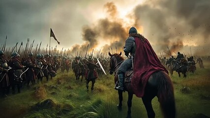 Army on the March in a Battlefield Setting