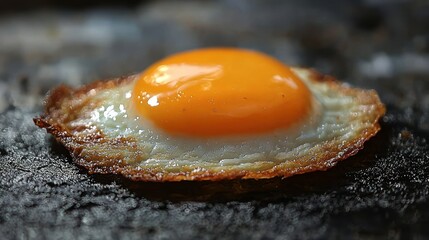 Golden Fried Egg on Griddle