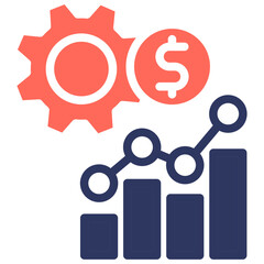 Economic Development glyph color icon