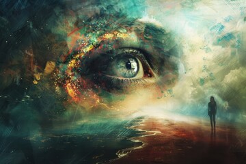 Depicting mindfulness and self-awareness through calm introspection.