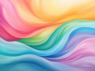 Obraz premium Vibrant abstract waves in pastel colors create a soothing and harmonious visual experience.