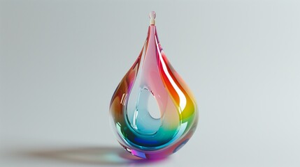Obraz premium A miniature, multicolored droplet of paint suspended in mid-air, isolated with a sharp focus and bright tones.