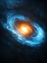 Vibrant galaxy with swirling colors and light.