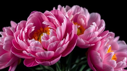 Obraz premium Isolate Peony Flower On Black Background