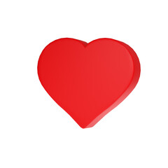 Heart on white background. 3d render. 
